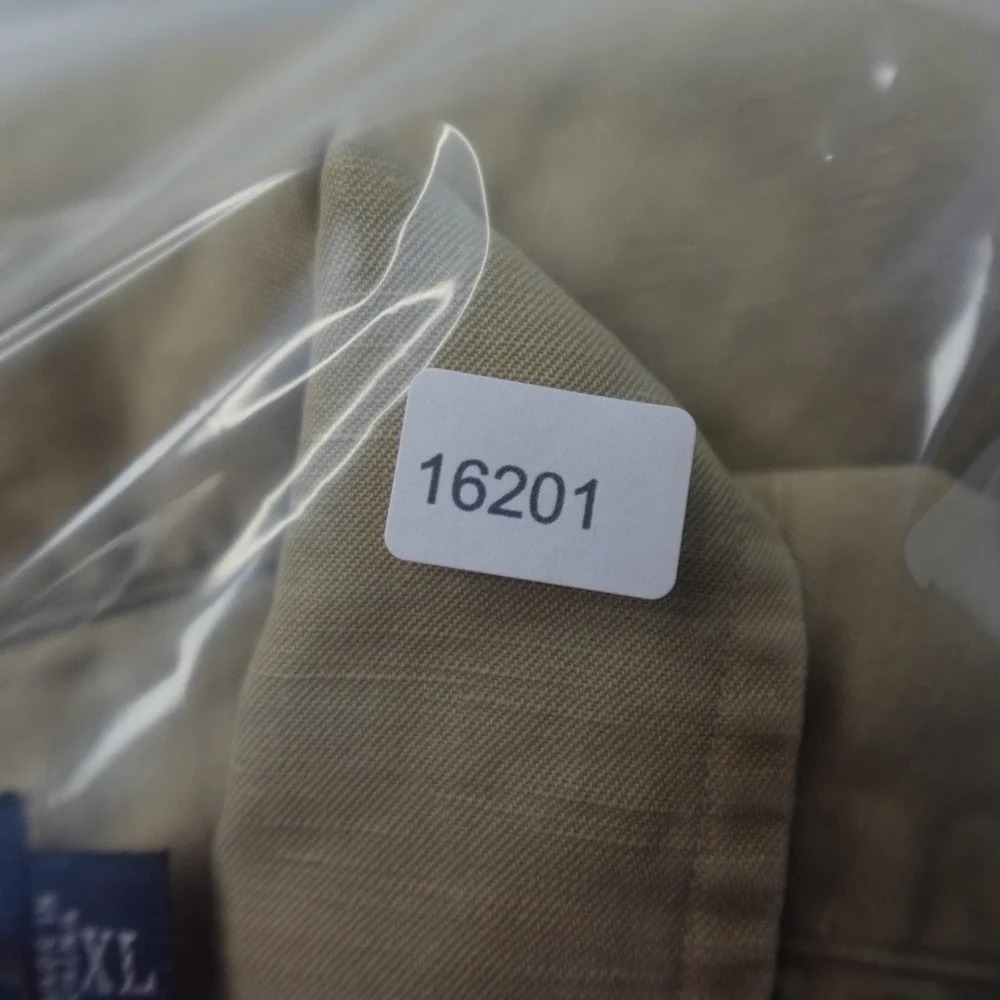Polo Ralph Lauren Caldwell Shirt Mens XL Beige Silk Linen Camp Collar Button Up